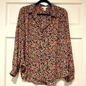 Floral HM Button Down Blouse L